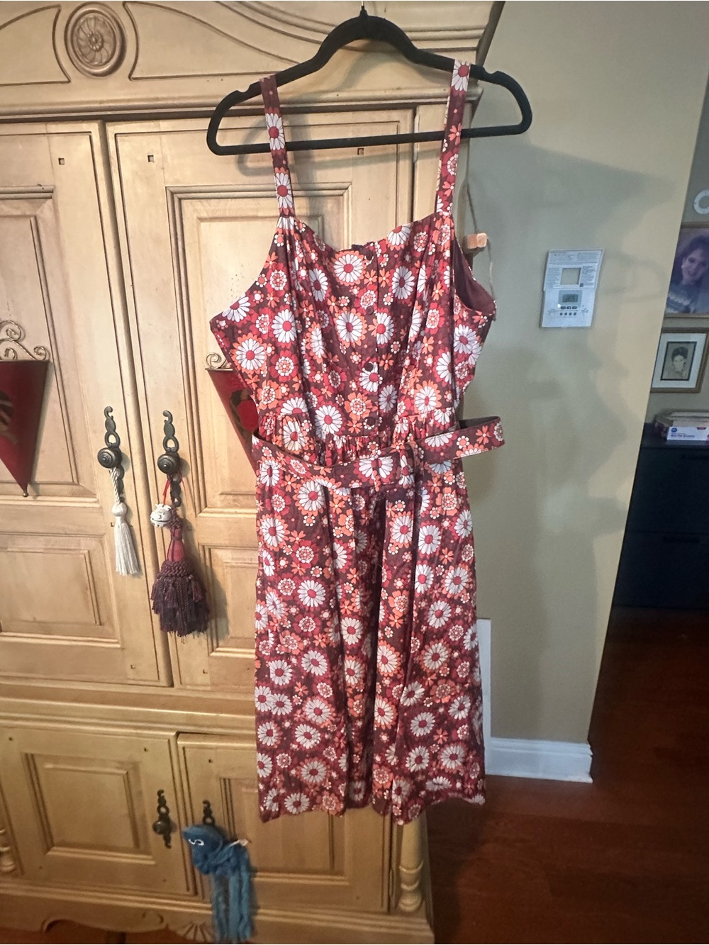 torrid Rust Floral Midi Dress with Belt